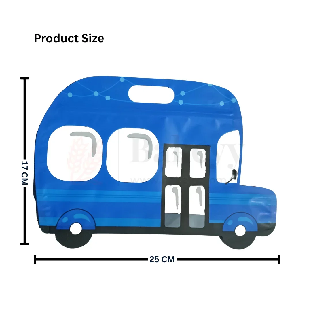 Blue Bus Shape Zip Lock Bags | Bus Shape Bags For Kids | Pack of 50 - Image 2