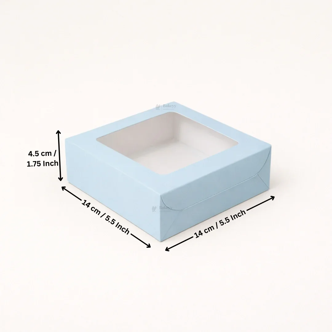 Blue Color Brownie Box | L Shape Window & Top Window | Multiple Capacities Available | Pack of 10 - Image 10