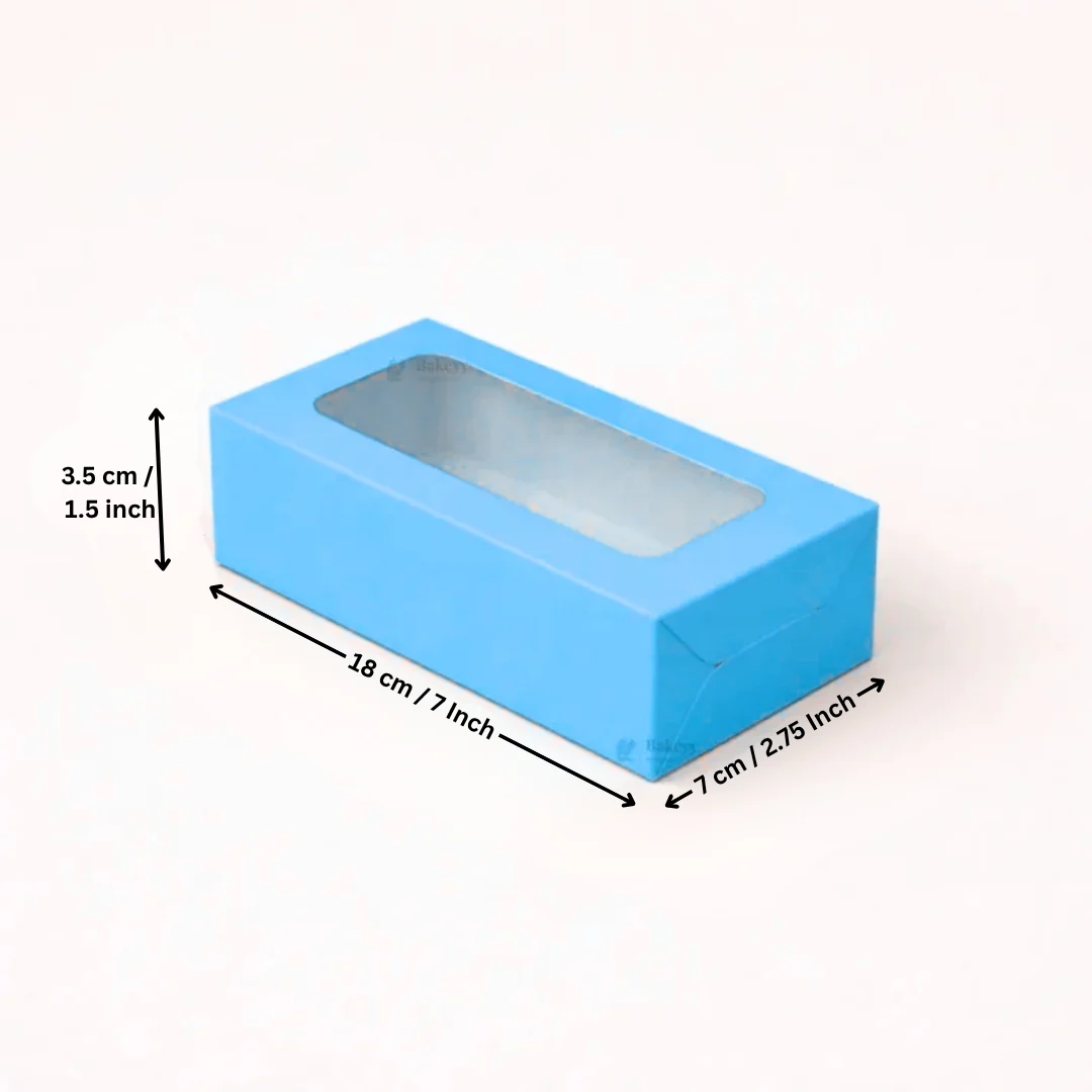 Blue Color Brownie Box | L Shape Window & Top Window | Multiple Capacities Available | Pack of 10 - Image 11