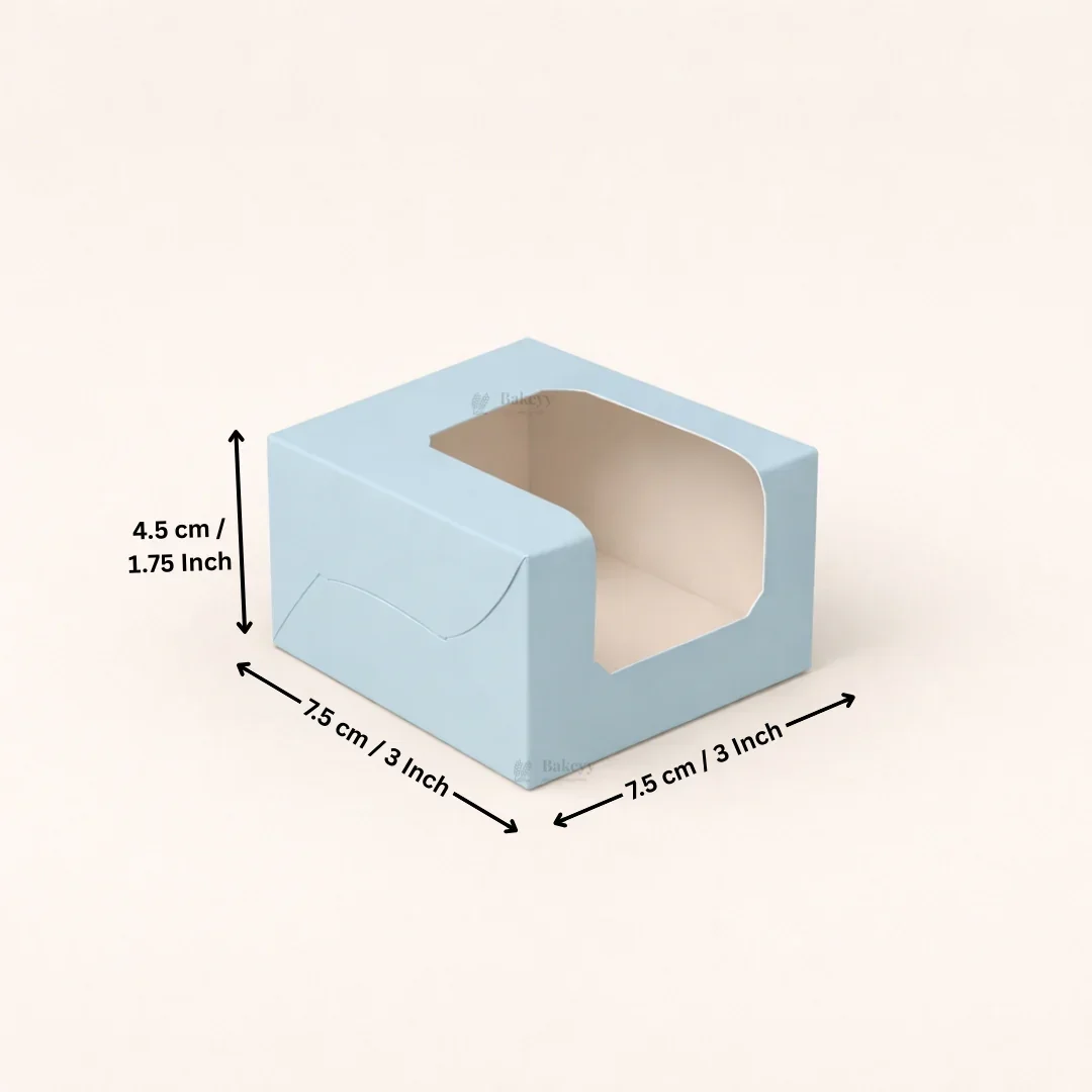 Blue Color Brownie Box | L Shape Window & Top Window | Multiple Capacities Available | Pack of 10 - Image 6
