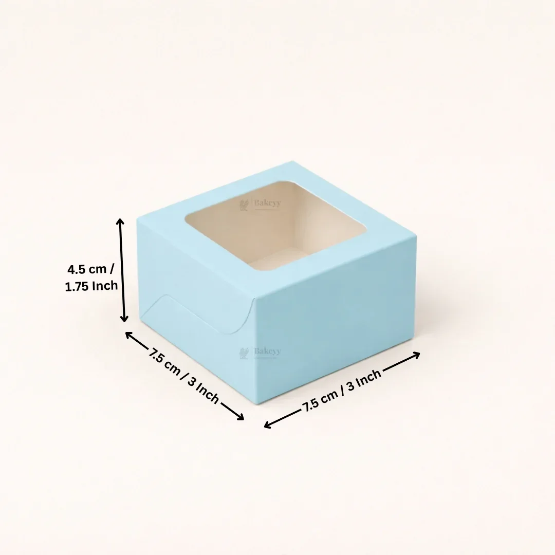 Blue Color Brownie Box | L Shape Window & Top Window | Multiple Capacities Available | Pack of 10 - Image 7