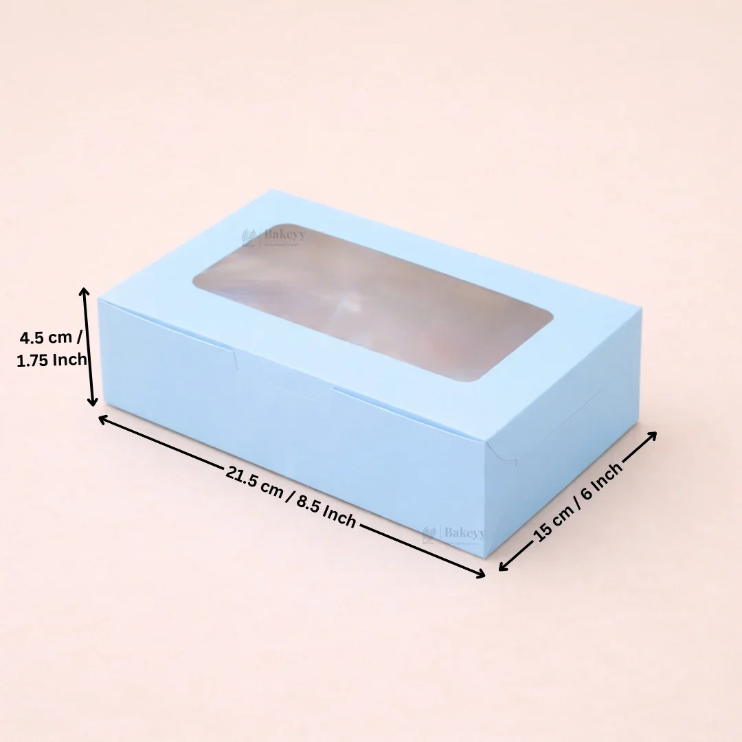 Blue Color Brownie Box | L Shape Window & Top Window | Multiple Capacities Available | Pack of 10 - Image 8