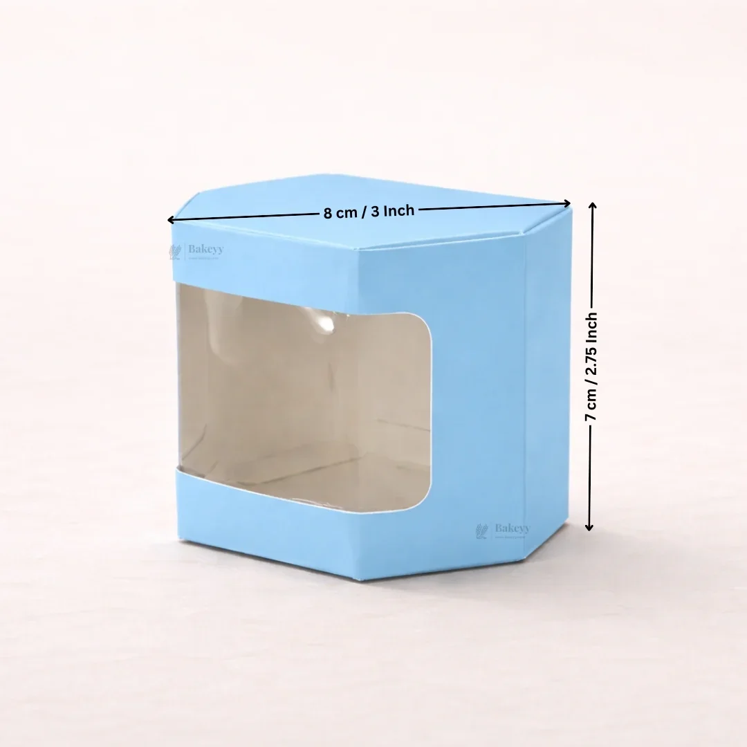 Blue Color | Cookie Box with Window | Slim Paperboard Packaging Box | 2 Sizes Available | Pack of 25 - Image 5