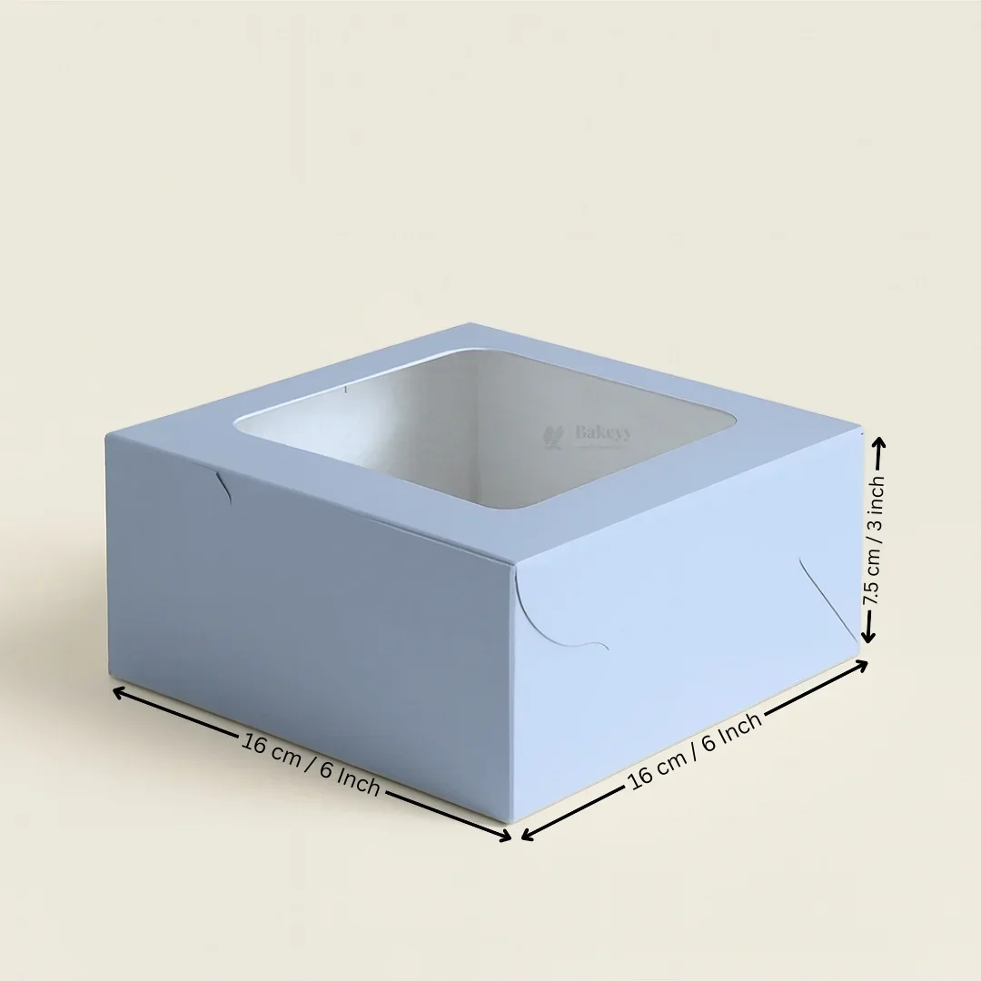 Blue Color Cupcake Box | With Handle & Without Handle | Multiple Capacities Available | Pack of 10 - Image 3