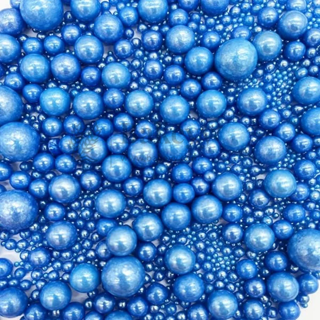 Edible Sugar Pearls - 7 Sizes Mix | Edible Cake & Dessert Decorations | Metallic Finish | 200 gm - Image 4