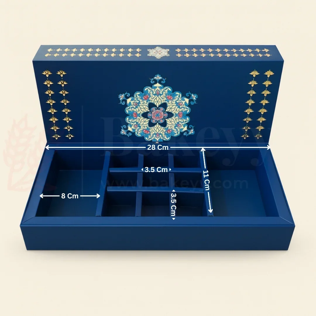 Blue Floral 2 Brownie and 9 cavity Hamper Box| 1 Piece - Image 2