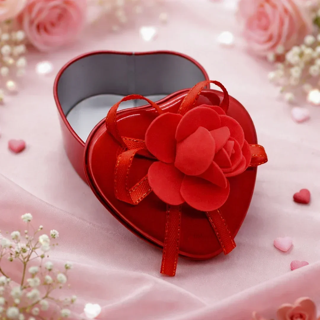 Heart Shape Empty Decorative Tin Box | Gift Box | Chocolate Box | Sweet Box | Jewellery Box | Luxury Box | Pack of 10 - Image 11