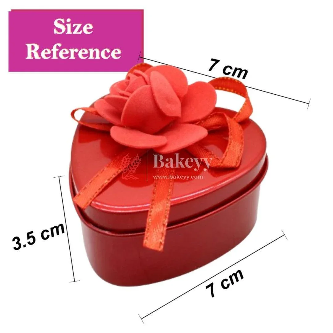 Heart Shape Empty Decorative Tin Box | Gift Box | Chocolate Box | Sweet Box | Jewellery Box | Luxury Box | Pack of 10 - Image 3