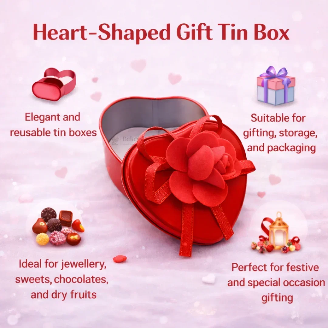 Heart Shape Empty Decorative Tin Box | Gift Box | Chocolate Box | Sweet Box | Jewellery Box | Luxury Box | Pack of 10 - Image 7