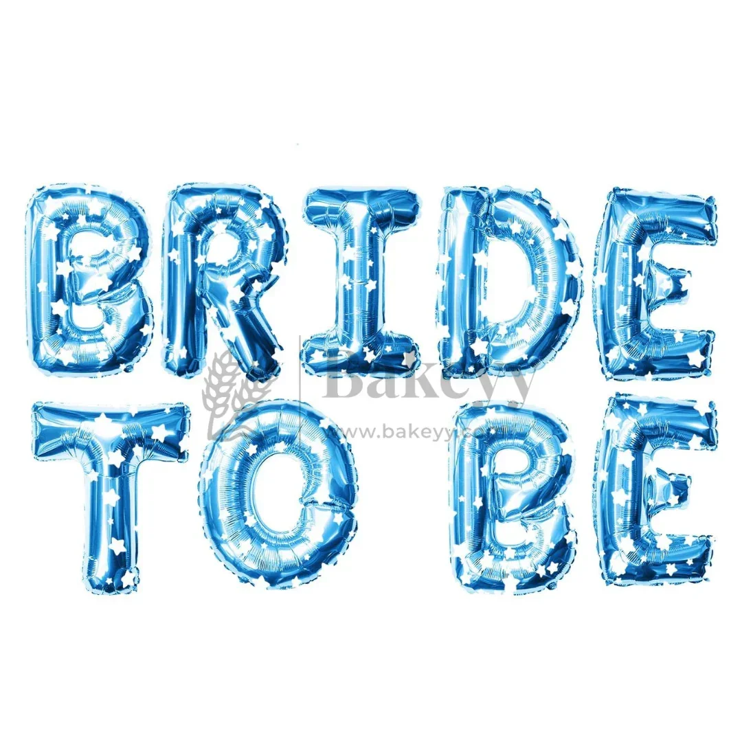 Blue Star Printed “Bride To Be” Foil Balloon Set | Party Decorative | Pack of 1