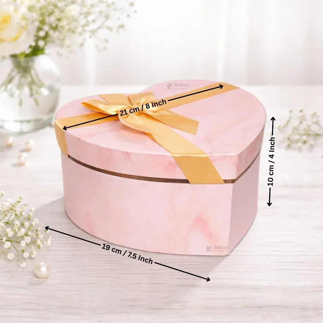 Blush Heart Pink Hamper Box | Premium Heart-Shaped Rigid Box with Satin Ribbon | Elegant Gifting Box | Pack of 1 - Image 3