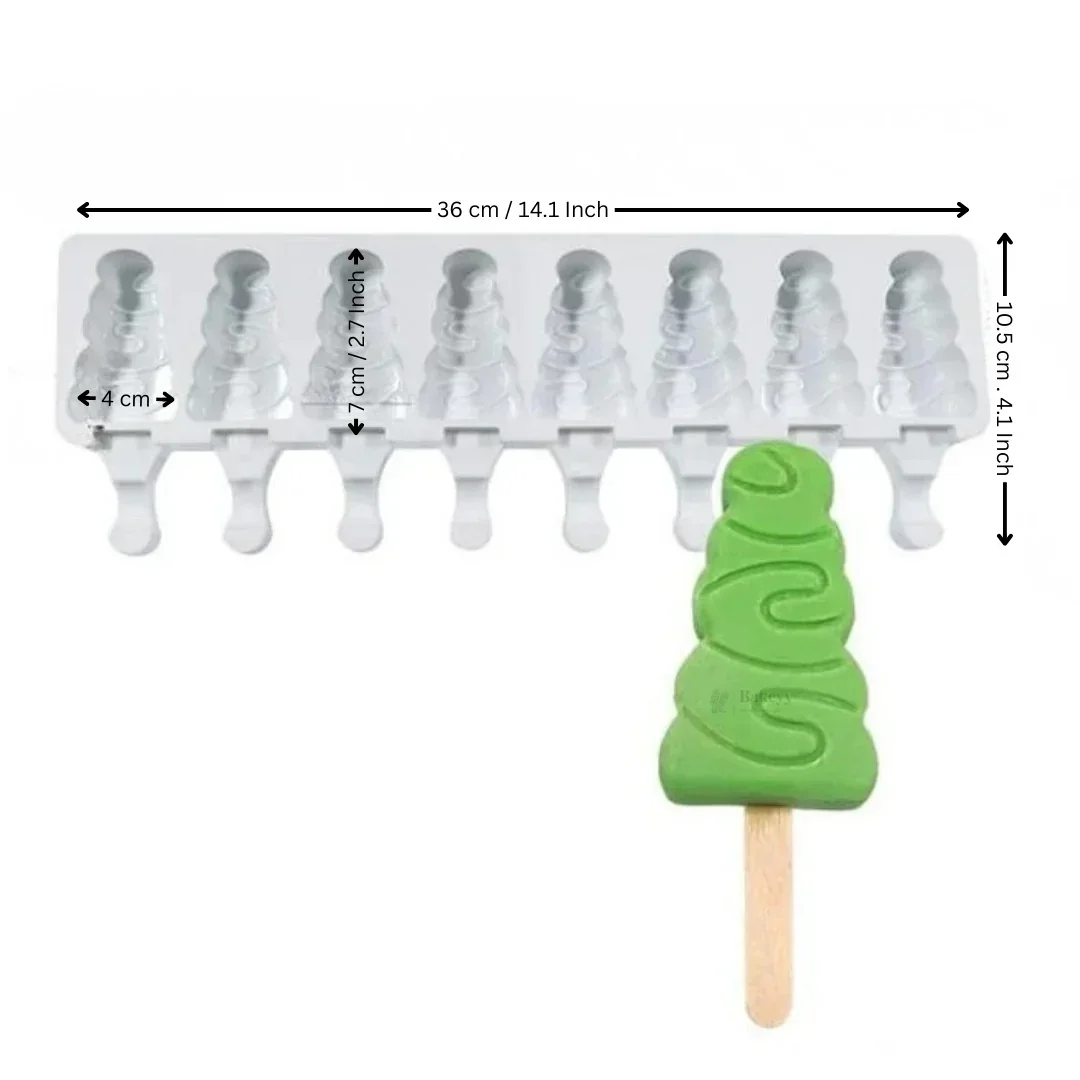 Tree Shape Popsicle Silicone Mould | Decorative Baking Mould | Baking & Craft Mould | Food-Grade Silicone | Pack of 1 - Image 2