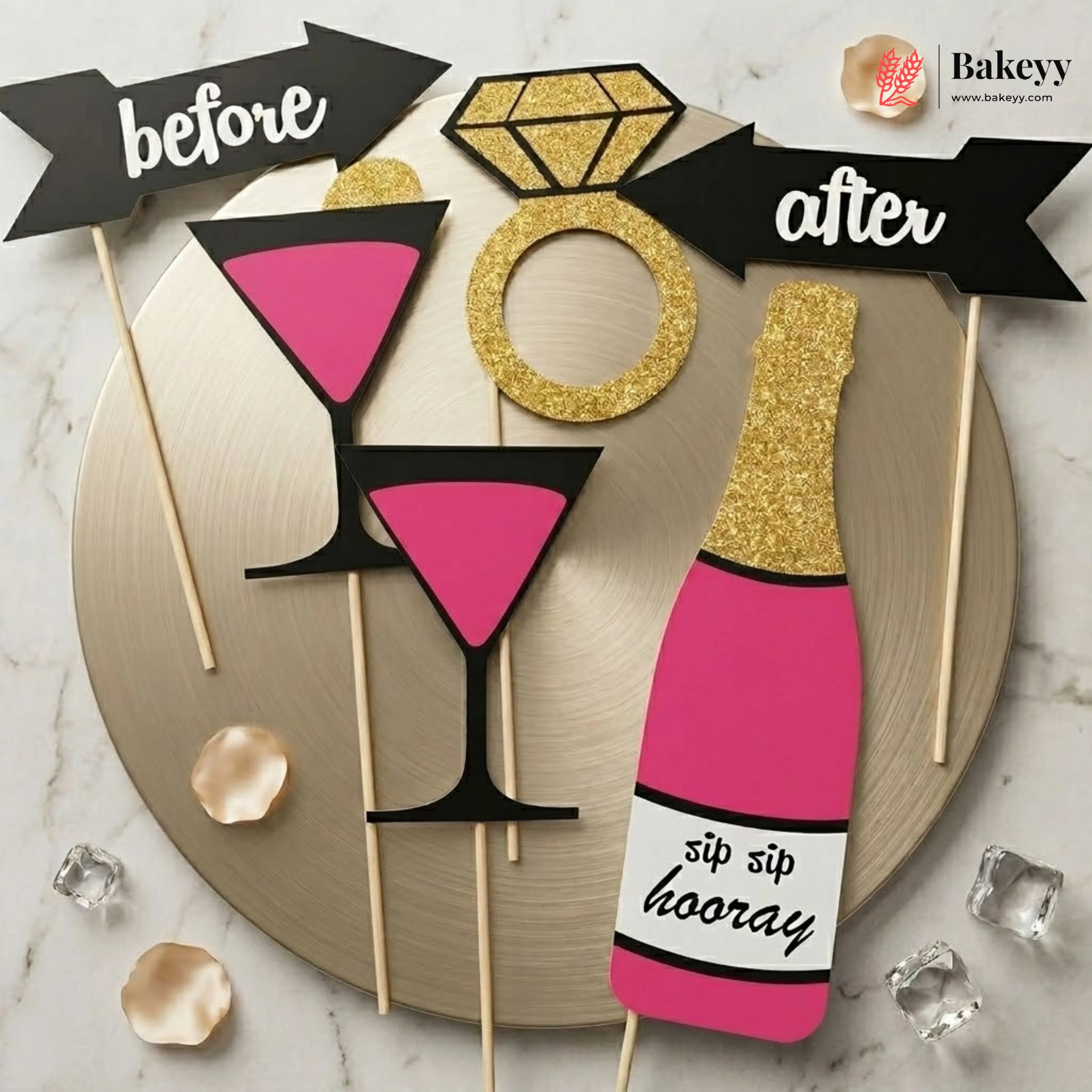 Bride To Be Photo Booth Props Kit | Bridal Shower & Bachelorette Party Props | Pack of 20 - Image 3