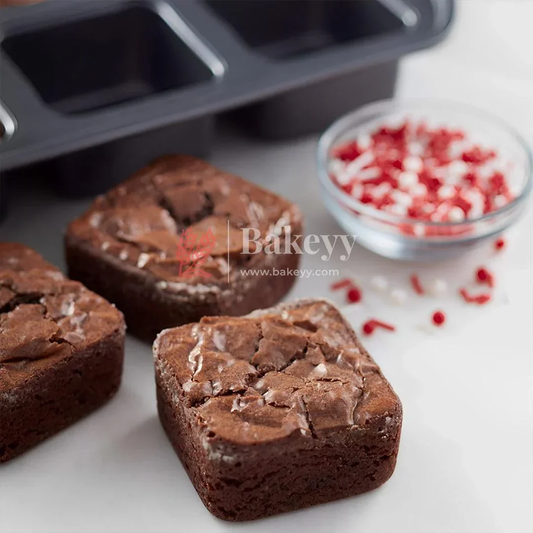 Brownie Cake Pan, 12-Cavity Non-Stick Square Muffin Pan Blondie Bakeware, Heavy Duty Carbon Steel Pan for Oven Baking - Image 6