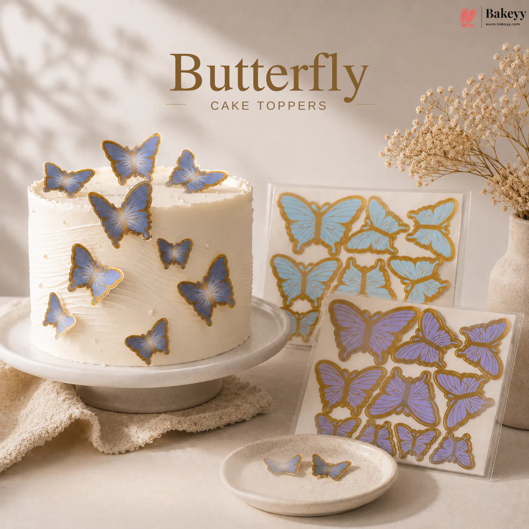Butterfly Cake Topper Set Premium | Multi-Size Decorative Butterfly Picks | 10 Butterflies per Pack | Pack of 1 - Image 14