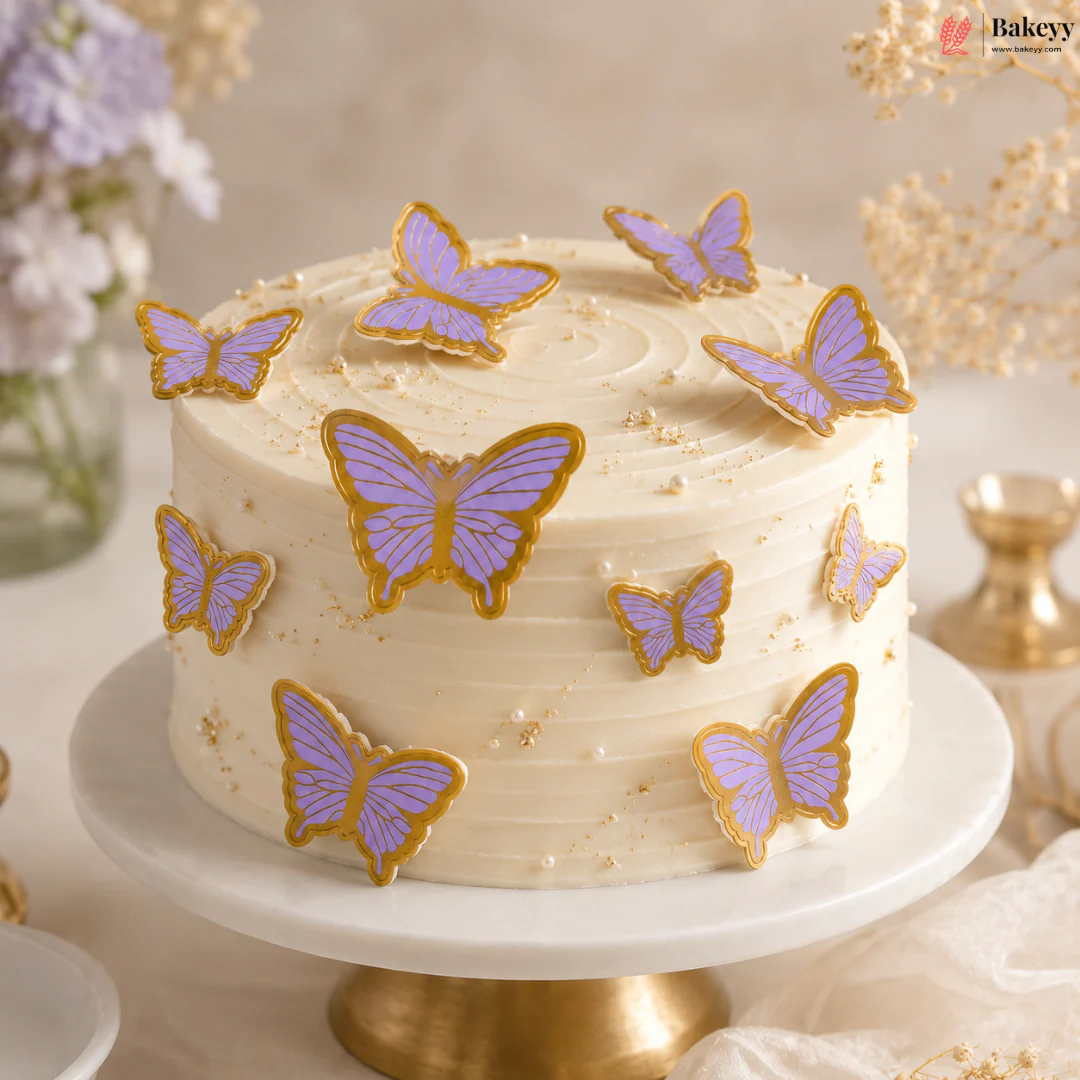 Butterfly Cake Topper Set Premium | Multi-Size Decorative Butterfly Picks | 10 Butterflies per Pack | Pack of 1 - Image 3