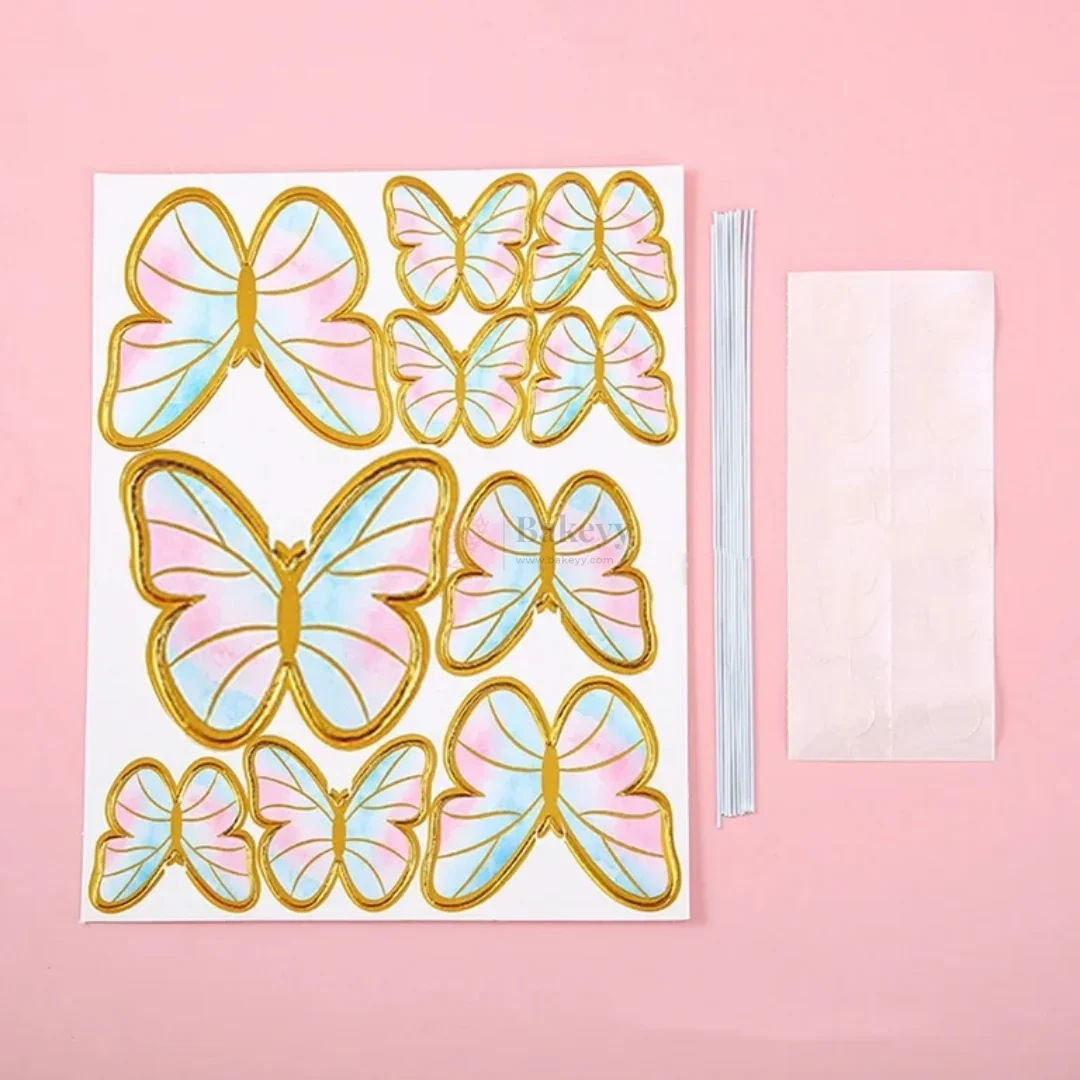 Butterfly Cake Topper Set Premium Multi-Size Decorative Butterfly Picks | Pack of 1 - Image 3