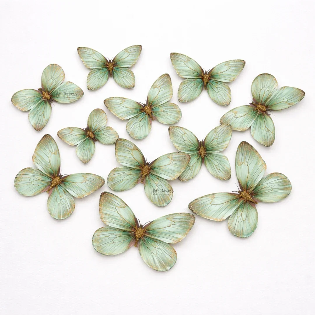 Glitter-Core Butterfly Cake Toppers | Shimmered Body with Fine Line Wing Design | Multiple Print Options Available | Pack of 1 - Image 10