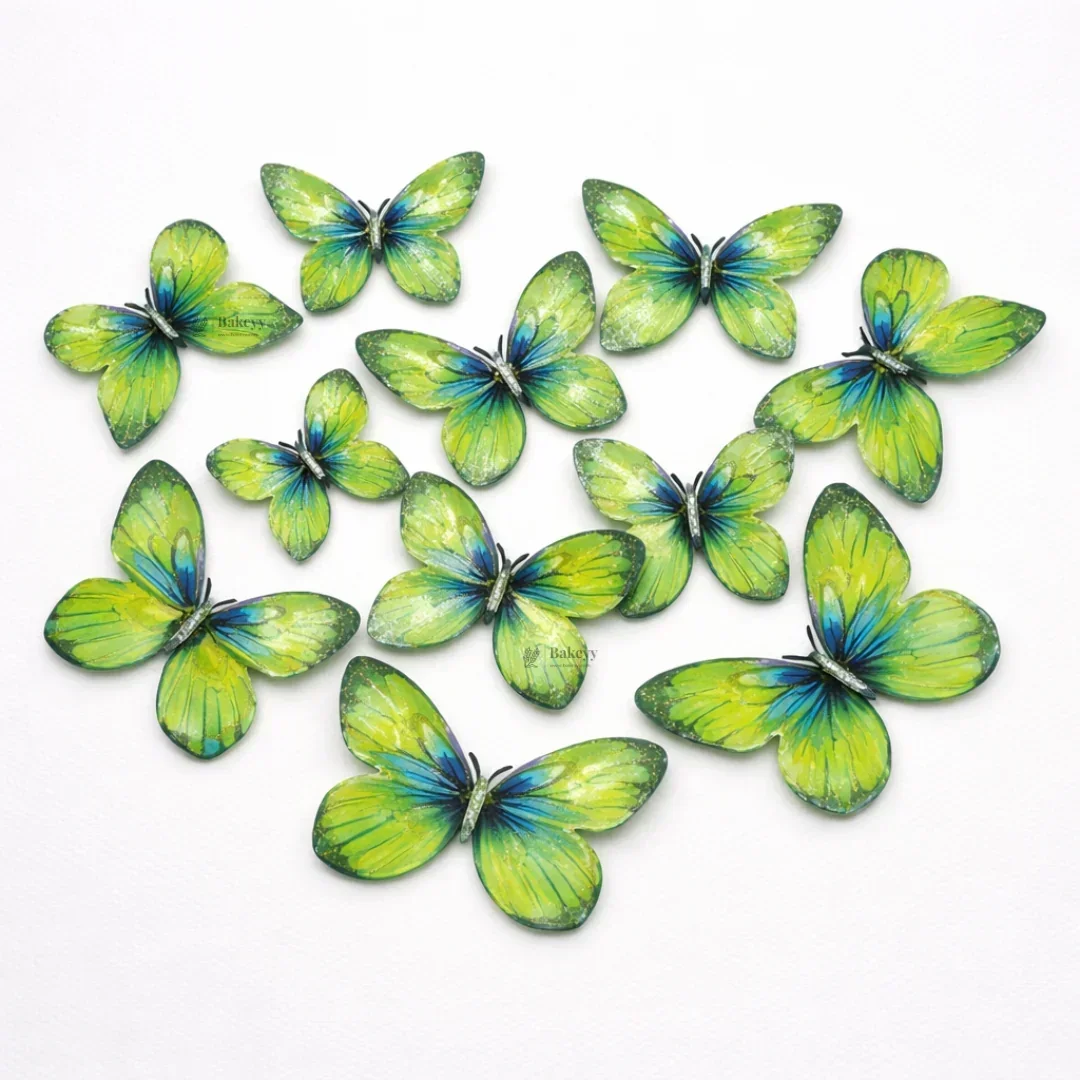 Glitter-Core Butterfly Cake Toppers | Shimmered Body with Fine Line Wing Design | Multiple Print Options Available | Pack of 1 - Image 12