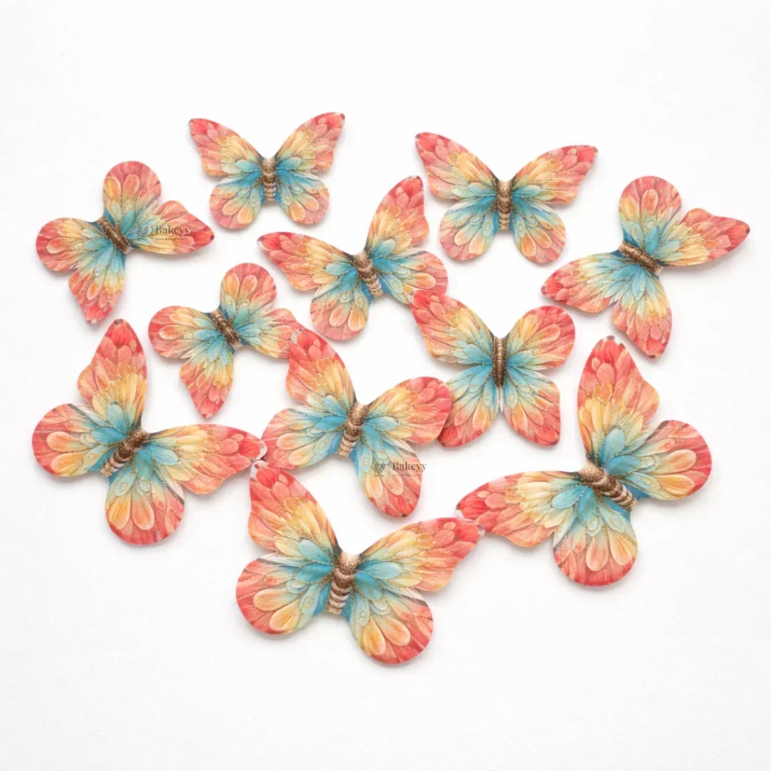 Glitter-Core Butterfly Cake Toppers | Shimmered Body with Fine Line Wing Design | Multiple Print Options Available | Pack of 1 - Image 4