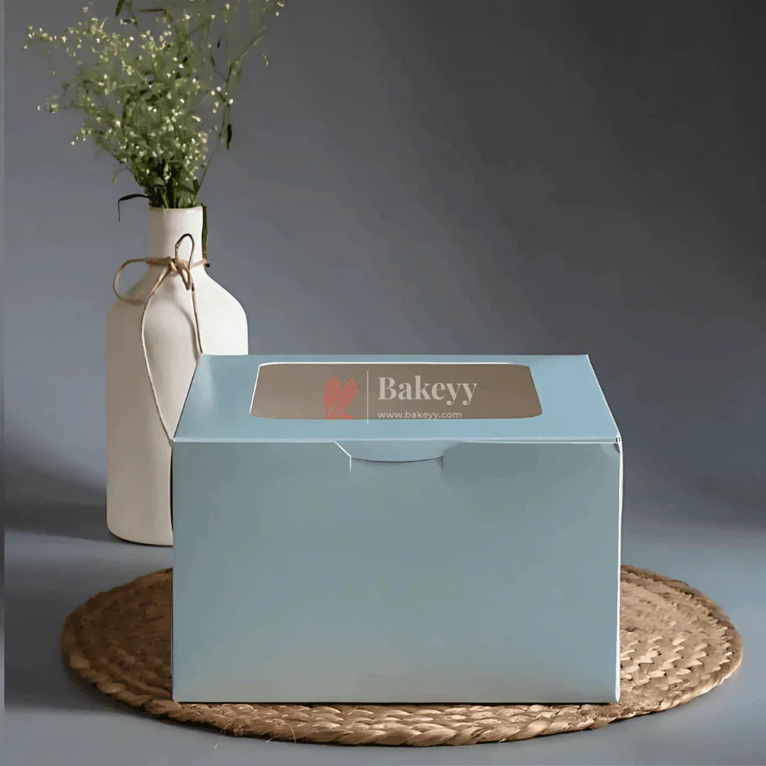 Cake Box With Square Top Window | Blue Color | ITC Back Box | 4 Sizes Available | Pack Of 25 - Image 4
