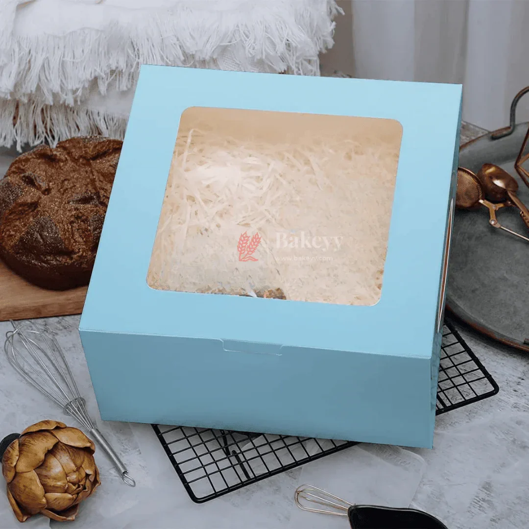 Cake Box With Square Top Window | Blue Color | ITC Back Box | 4 Sizes Available | Pack Of 25 - Image 5