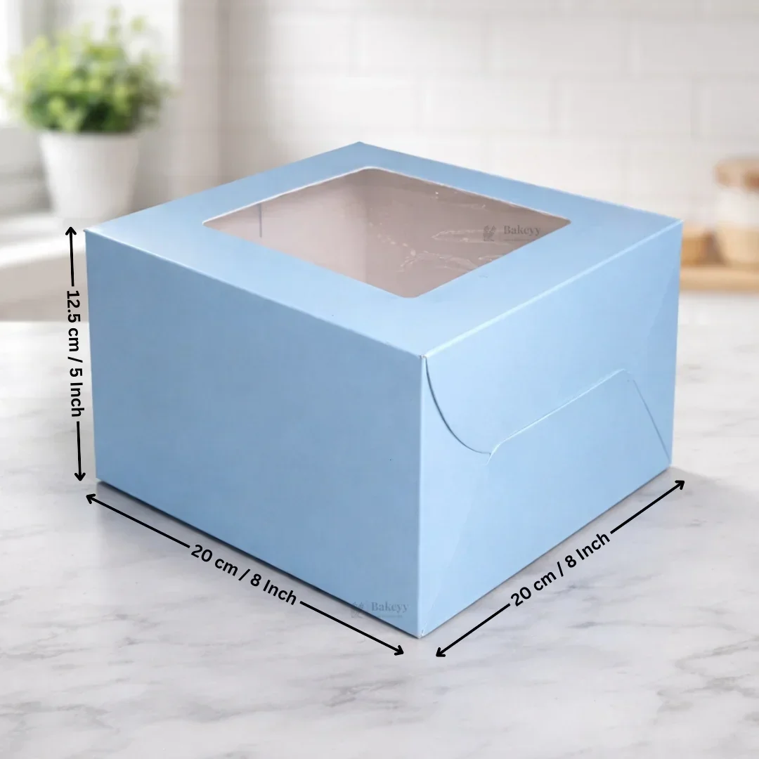 Cake Box With Square Top Window | Blue Color | ITC Back Box | 4 Sizes Available | Pack Of 25 - Image 7