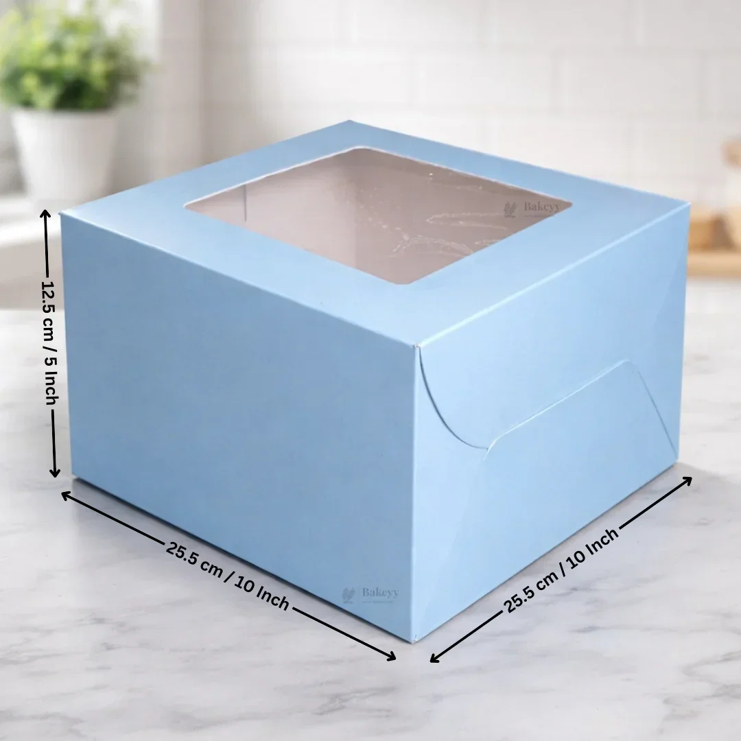 Cake Box With Square Top Window | Blue Color | ITC Back Box | 4 Sizes Available | Pack Of 25 - Image 8