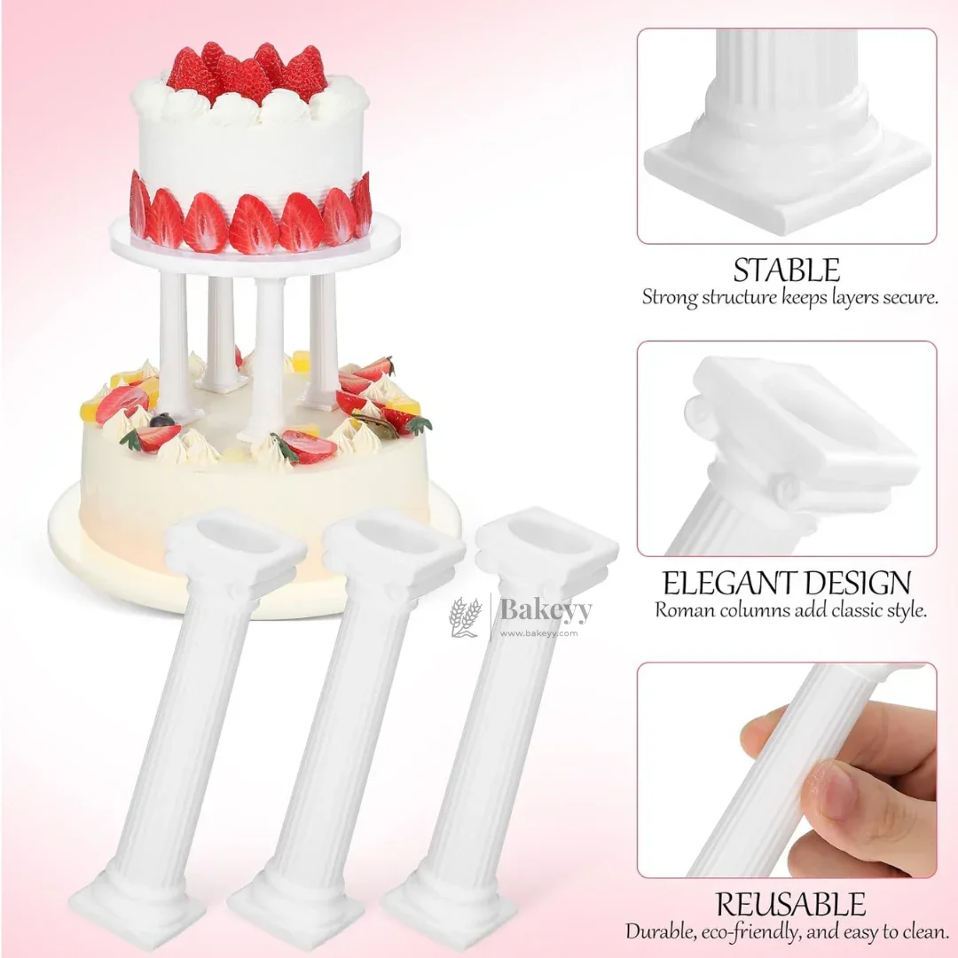 Cake Supporting Pillars | Roman Column Cake Stand Supports | Pillar Dowel Rods | Pack of 4 - Image 4