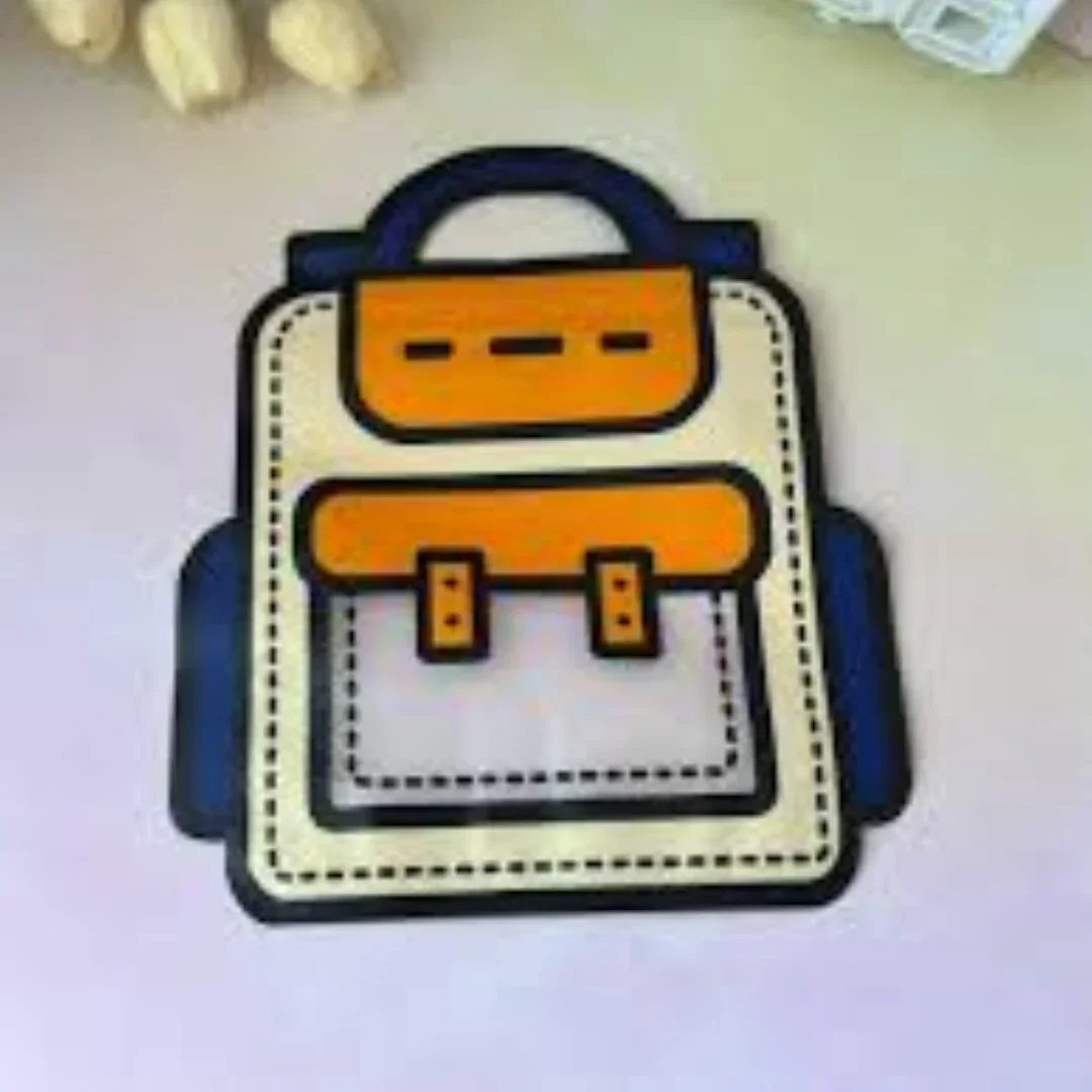 Cartoon Backpack Zip Lock Pouch | Orange | Treat Storge Bag for Birthday | Fancy Zip lock pouches | Pack of 50 - Image 4