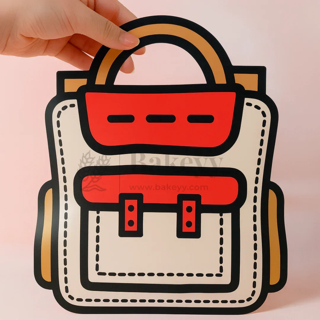 Cartoon Backpack Zip Lock Pouch | Red | Treat Storge Bag for Birthday | Fancy Zip lock pouches | Pack of 50 - Image 3