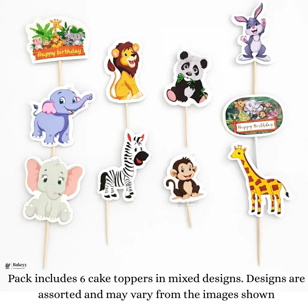 Kids Theme Cake Toppers | Fun Character Designs | Decorative Toppers for Cakes and Cupcakes | Pack of 6 - Image 4
