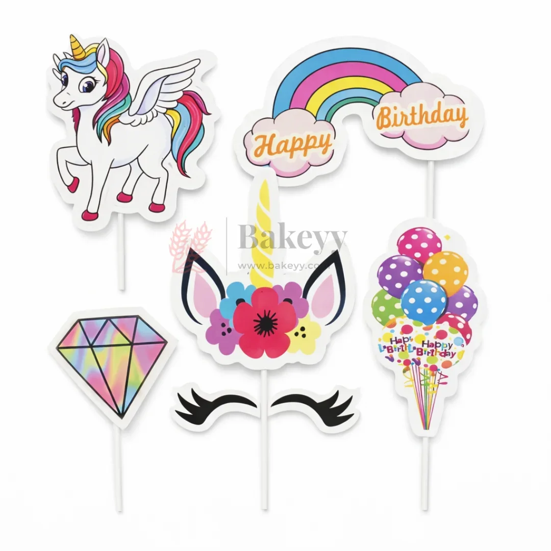 Kids Theme Cake Toppers | Fun Character Designs | Decorative Toppers for Cakes and Cupcakes | Pack of 6 - Image 9