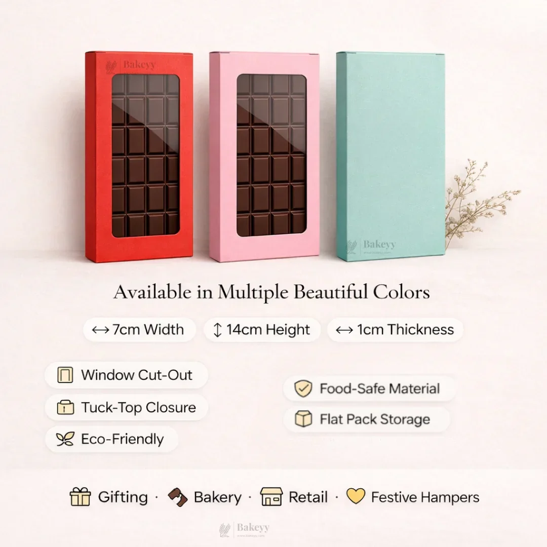 Chocolate Bar Packaging Box with Window | Premium Chocolate Gift Box | 3 Colors Available | Pack of 50 - Image 4