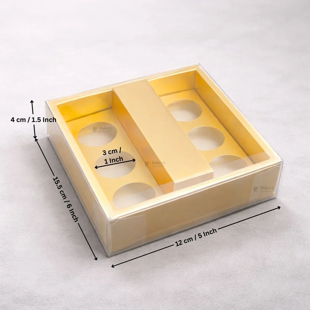 Chocolate Gift Box with PVC Cover & Cavity Tray | Gold Color | Premium Chocolate Packaging Box | Multiple Capacities Available | Pack of 20 - Image 8