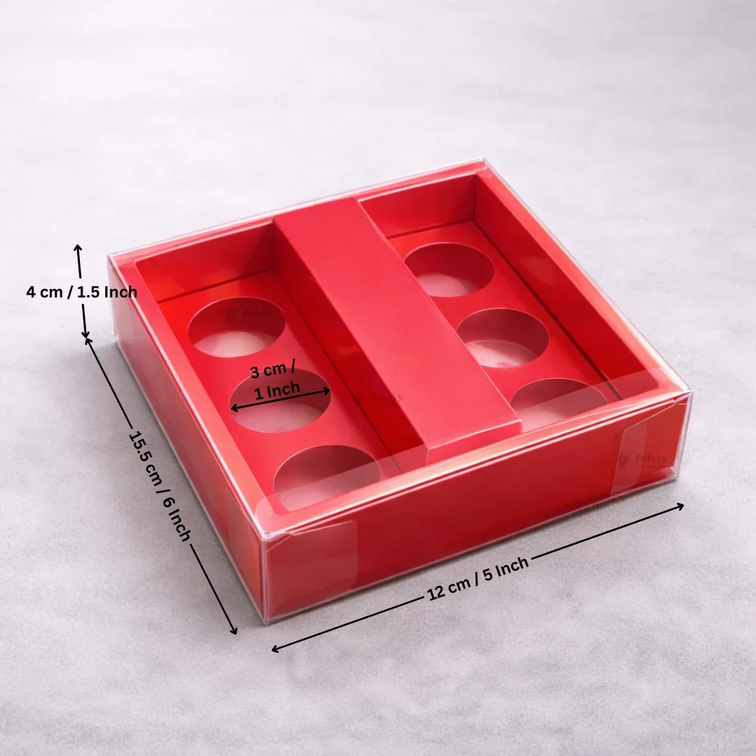 Chocolate Gift Box with PVC Cover & Cavity Tray | Red Color | Premium Chocolate Packaging Box | Multiple Capacities Available | Pack of 20 - Image 5