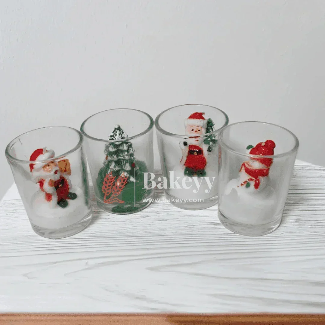 Christmas Decorative Tealight Candle Set | Pack of 12 | Festive Glass Candles for Christmas - Image 3