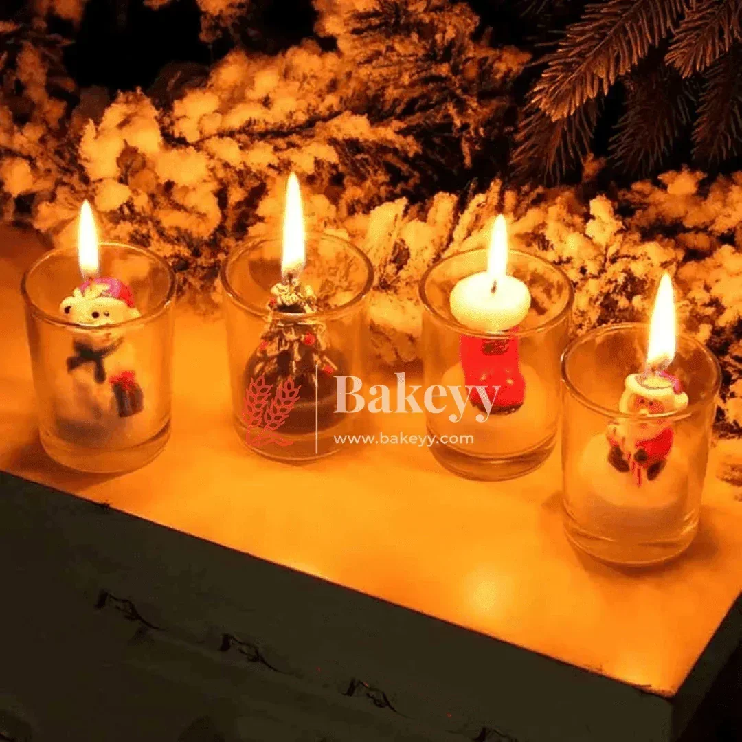 Christmas Decorative Tealight Candle Set | Pack of 12 | Festive Glass Candles for Christmas - Image 4