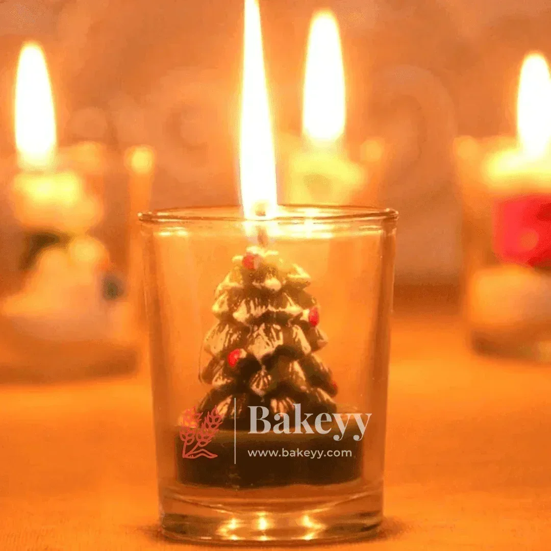 Christmas Decorative Tealight Candle Set | Pack of 12 | Festive Glass Candles for Christmas - Image 5