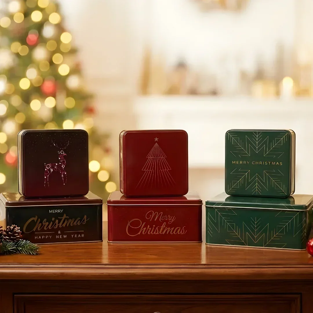 Christmas Hamper Square Tin Box | Hamper Box | Gift Box | Plum Cake Box