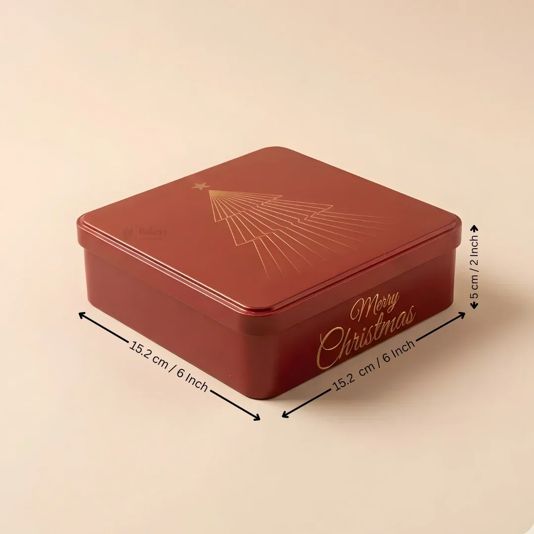 Christmas Hamper Square Tin Box | Hamper Box | Gift Box | Plum Cake Box - Image 11