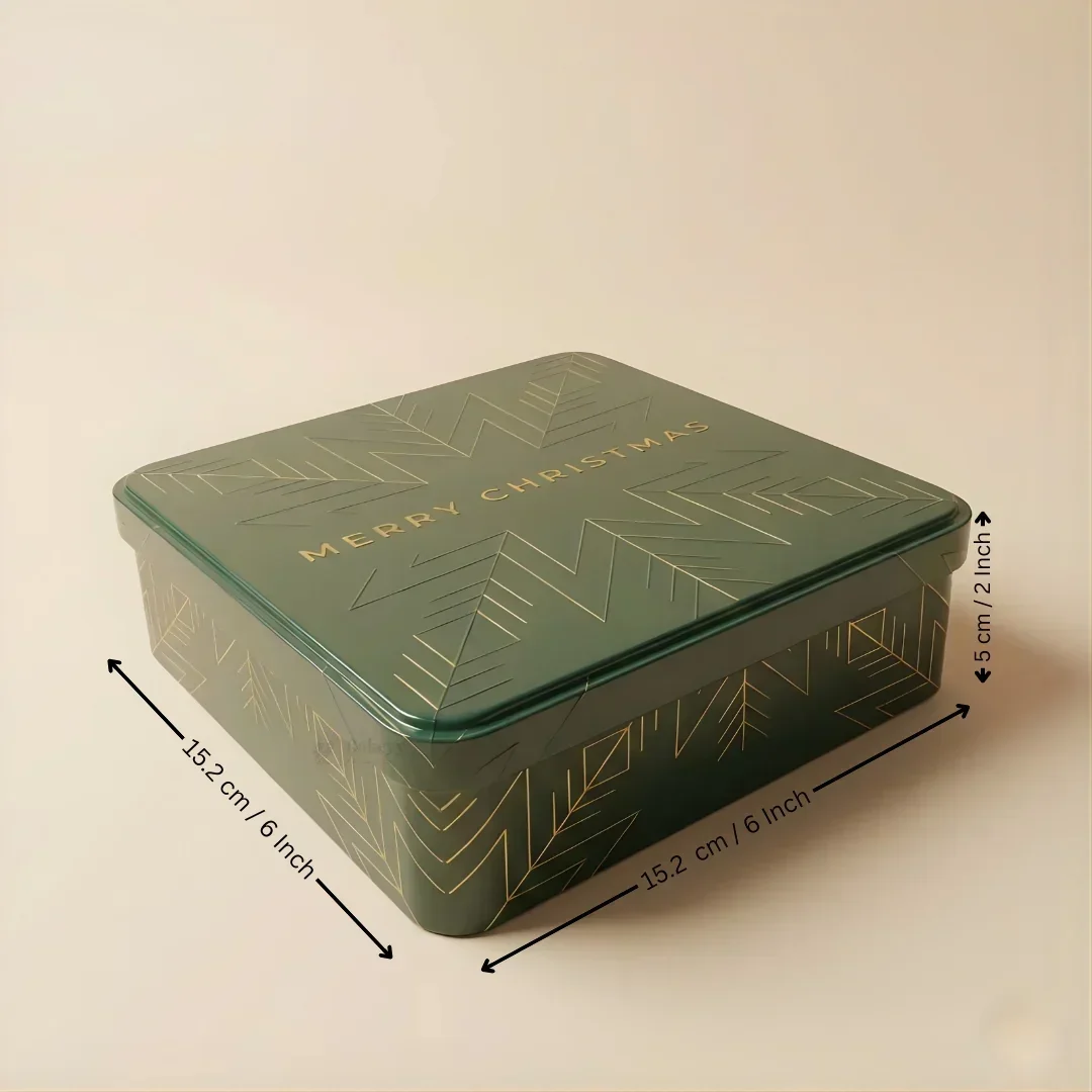 Christmas Hamper Square Tin Box | Hamper Box | Gift Box | Plum Cake Box - Image 12