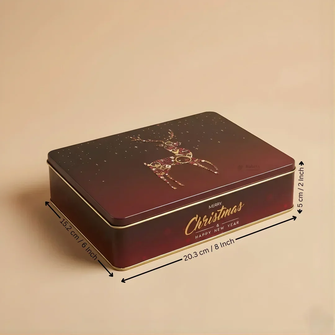 Christmas Hamper Square Tin Box | Hamper Box | Gift Box | Plum Cake Box - Image 16