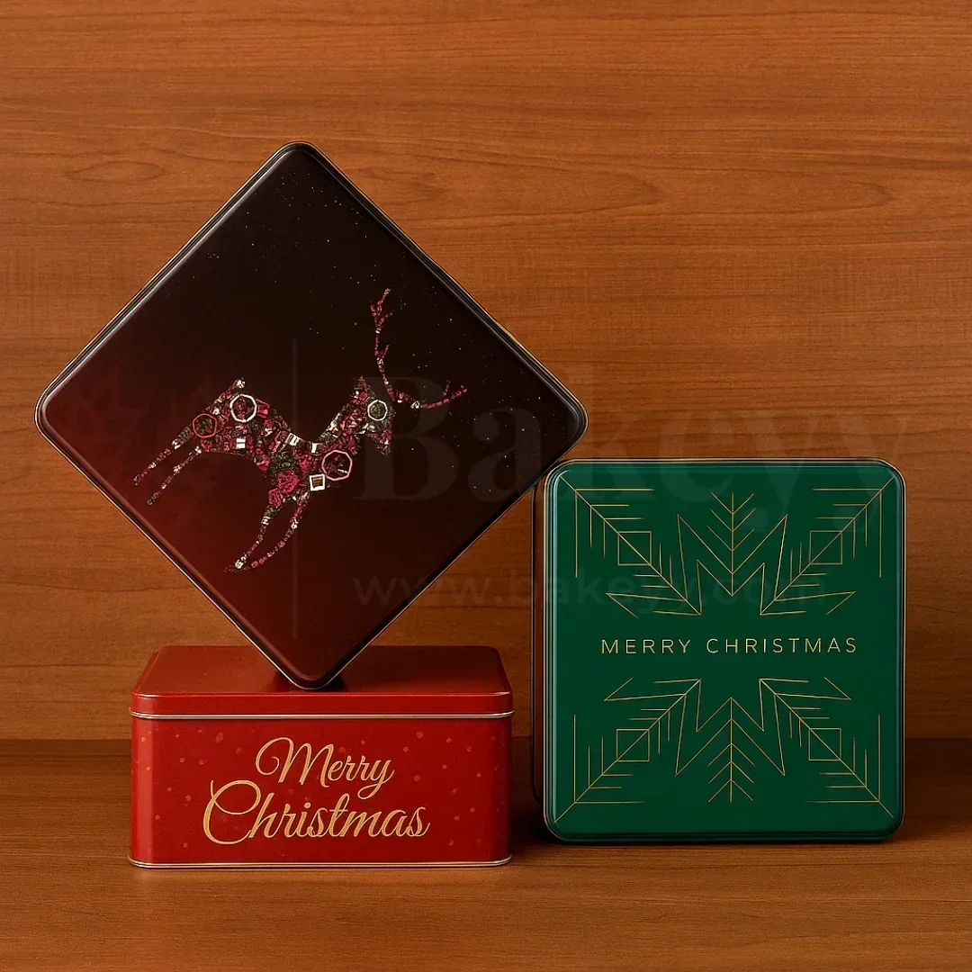 Christmas Hamper Square Tin Box | Hamper Box | Gift Box | Plum Cake Box - Image 6