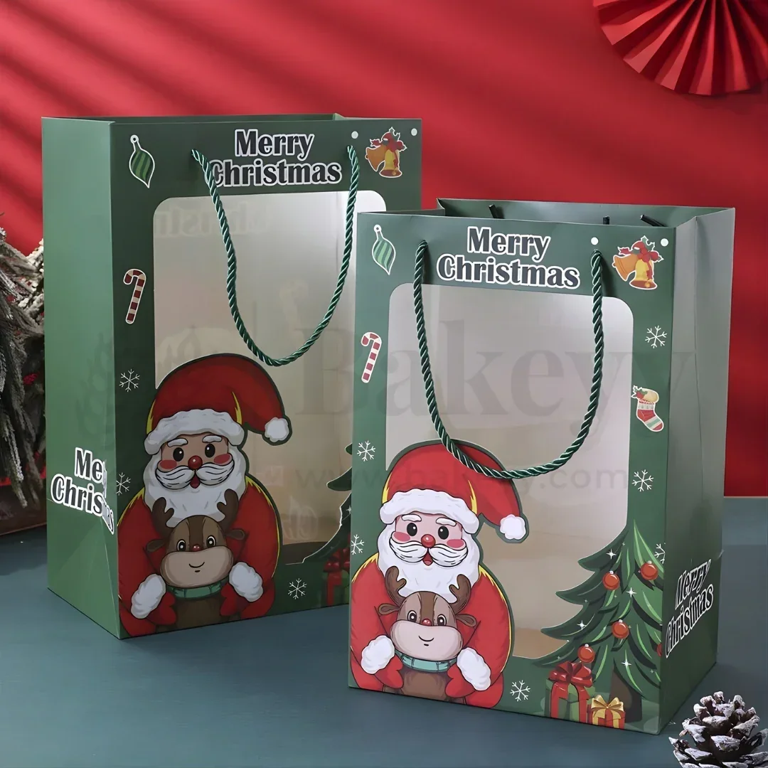 Christmas Paper Bag With Window and Rope Handles - Image 5