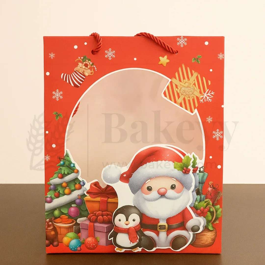 Christmas Paper Bag With Window and Rope Handles - Image 6