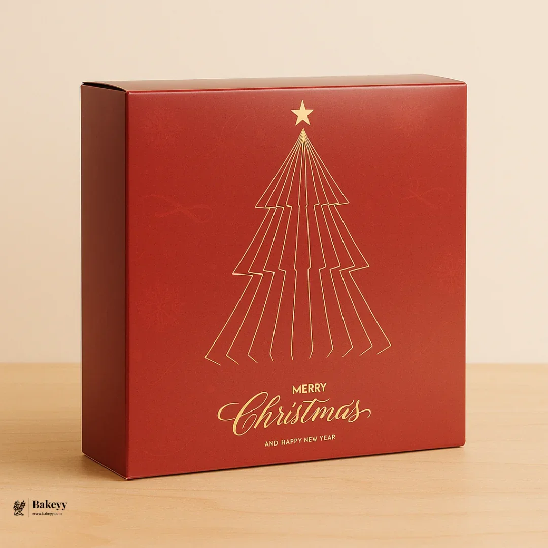 Christmas Plum Cake Box | Festive Printed Packaging | Pack of 25 - Image 3