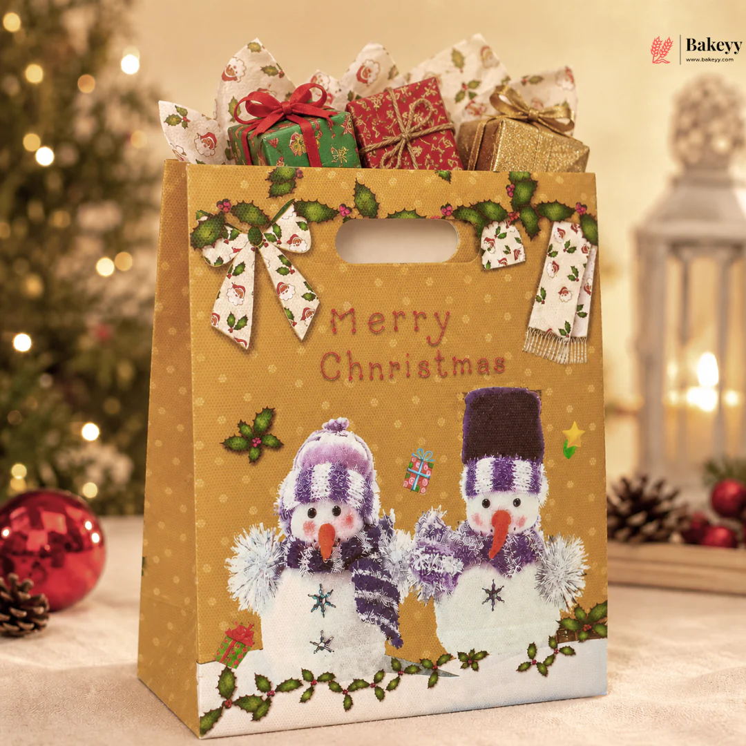 Christmas Theme Gift Bag | With Bow Ribbon | Pack of 12 - Image 3