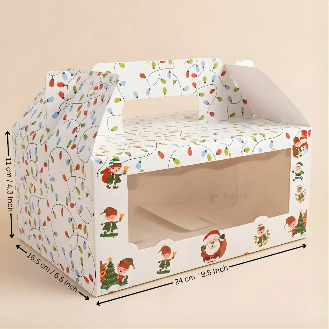 White Christmas Theme Hamper Gift Box | Premium Christmas Gift Packaging | Multi-Sizes | Pack of 25 - Image 3