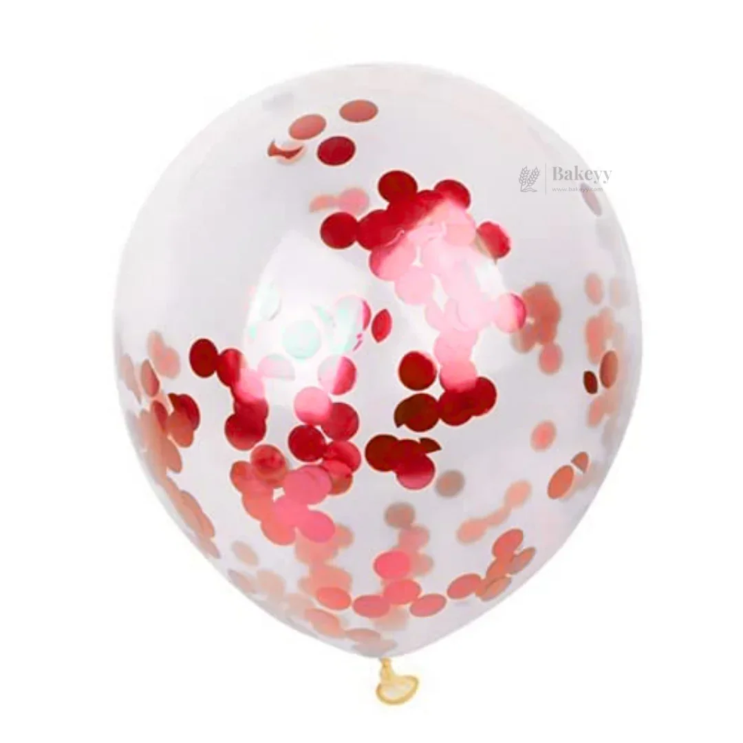 Red Balloon Set – Latex & Confetti Combo | Party Decoration Combo | 10 pc Set | 1 Piece - Image 2